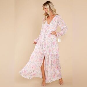 🌸 Natural Splendor Lavender Floral Print Maxi Dress🌸